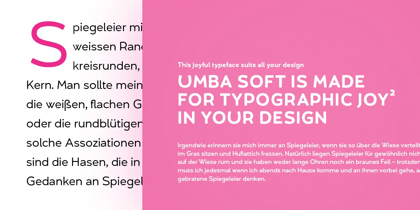 Ejemplo de fuente Umba Soft Alt Light Italic